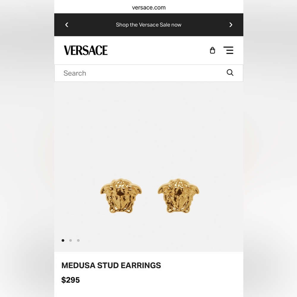 Unisex Versace Medusa Stud Earrings